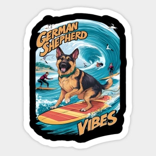 Surfing Shepherd: A Tropical Adventure Sticker